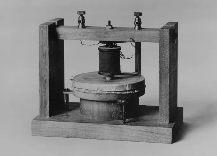 Framed Print : Voice sounds were transmitted for the first time on June 3, 1875 over this instrument invented by Alexander Graham Bell and Thomas Watson Framed Print : Voice sounds were transmitted for the first time on June 3, 1875 over this instrument invented by Alexander Graham Bell and Thomas Watson