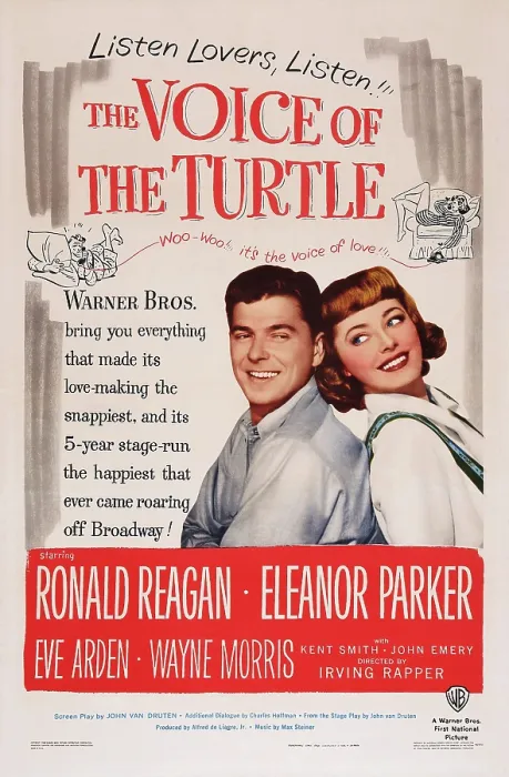 Framed Print : THE VOICE OF THE TURTLE, US poster art, from left: Ronald Reagan, Eleanor Parker, 1947