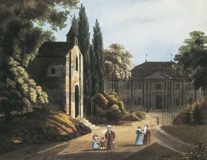 Framed Print : Voltaire's house and chapel in Ferney. Litography. FRANCE. Paris. National Library. AISA / Everett Collection**US SALES ONLY**