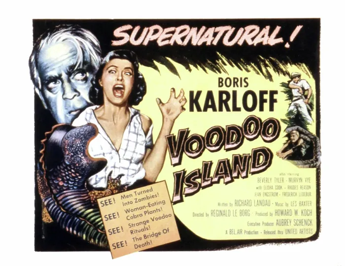 Framed Print : VOODOO ISLAND, Beverly Tyler, Boris Karloff, 1957 Framed Print : VOODOO ISLAND, Beverly Tyler, Boris Karloff, 1957