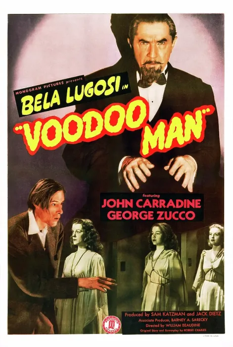Framed Print : VOODOO MAN, US poster art, top: Bela Lugosi; bottom left: John Carradine, 1944