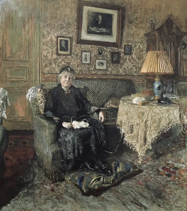Framed Print : VUILLARD, Edouard (1868-1940). Madame Adrien Bnard. 1928-1929. Wife of the first president of the Compagnie du Mtropolitain, Julie Amelie Ferrier (1853-1935). Symbolism