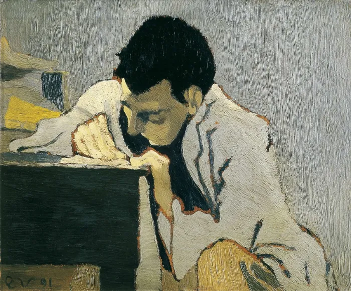Framed Print : VUILLARD, Edouard (1868-1940). Portrait of Lugn-Po. 1891. Oil on paper, mounted on canvas. Symbolism. Les Nabis. Oil on canvas. UNITED STATES OF AMERICA. Rochester