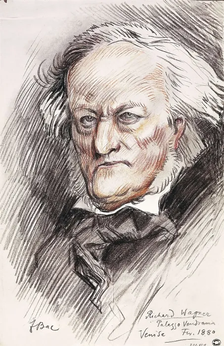 Framed Print : WAGNER, Richard (1813-1883). Portrait of Wagner carried out in Venice in 1880. Drawing. AISA / Everett Collection**US SALES ONLY**