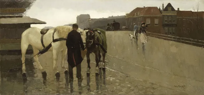 Framed Print : Wagon Bridge in The Hague, by Willem de Zwart, 1885-95, Dutch painting, oil on canvas. (BSLOC_2016_1_326) Framed Print : Wagon Bridge in The Hague, by Willem de Zwart, 1885-95, Dutch painting, oil on canvas. (BSLOC_2016_1_326)