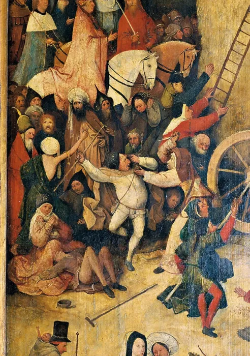 Framed Print : The wagon of hay (hay Triptych), by Van Aeken Joren Anthoniszoon known as Bosch Hieronymus, 16th Century, 1500 about, oil on panel, cm 135 x 100 - Spain, Comunidad de Madrid