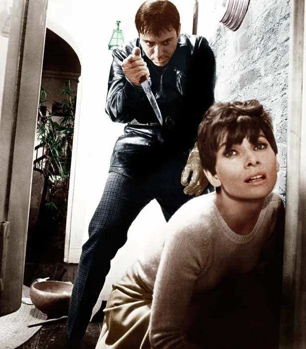 Framed Print : WAIT UNTIL DARK, from left: Alan Arkin, Audrey Hepburn, 1967