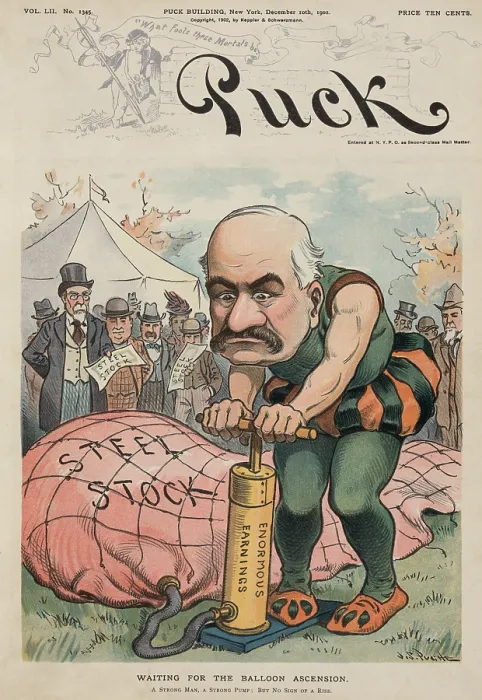 Framed Print : WAITING FOR THE BALLOON ASCENSION 1902 cartoon depicting shows J