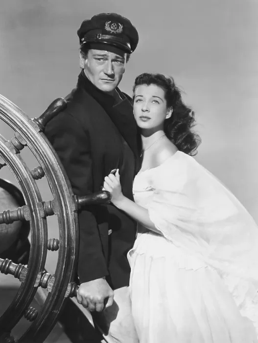 Framed Print : WAKE OF THE RED WITCH, from left: John Wayne, Gail Russell, 1948