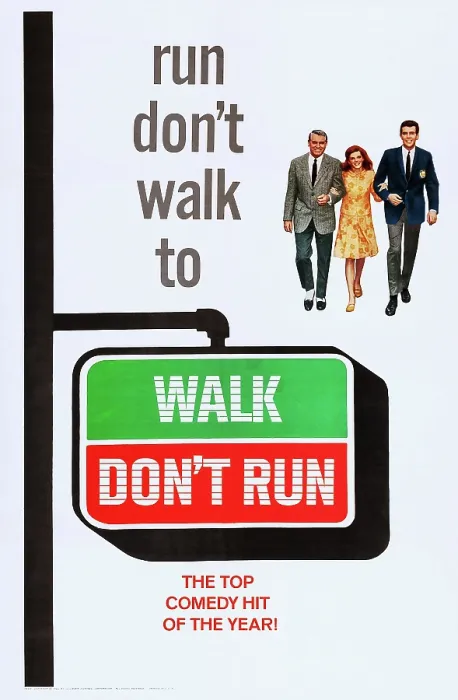 Framed Print : WALK, DON'T RUN, US poster art, from left: Cary Grant, Samantha Eggar, Jim Hutton, 1966