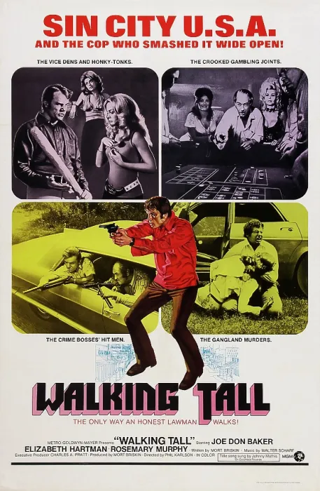 Framed Print : WALKING TALL, US poster art, bottom right insert: Joe Don Baker, Elizabeth Hartman, 1973