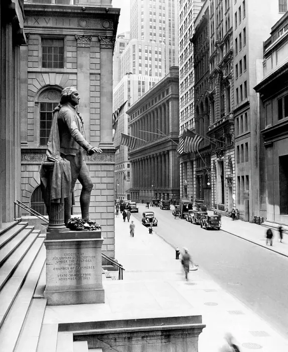 Framed Print : Wall Street is barren because of Governor Herbert Lehman's proclamation that all New York bank transactions will be suspended for two days. New York City, March 4, 1965