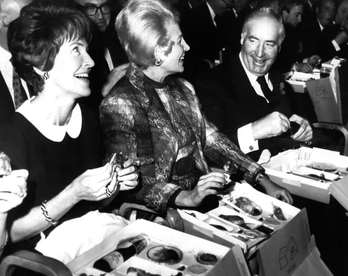 Framed Print : WALTER ANNENBERG, with Nancy Reagan and his wife at the annual conference of the Institute of Directors in London, November 6, 1969. Courtesy: CSU Archives / Everett Collection Framed Print : WALTER ANNENBERG, with Nancy Reagan and his wife at the annual conference of the Institute of Directors in London, November 6, 1969. Courtesy: CSU Archives / Everett Collection
