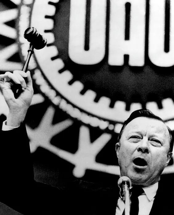 Framed Print : Walter Reuther, President of the United Auto Workers Union, at the union's 22nd annual constitutional convention in Atlantic City, New Jersey, April 21, 1970