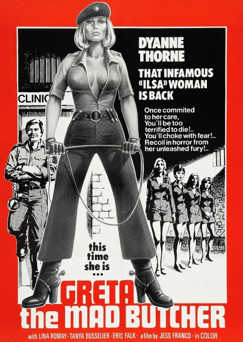 Framed Print : WANDA, THE WICKED WARDEN, (aka GRETA, THE MAD BUTCHER), Dyanne Thorne, 1977