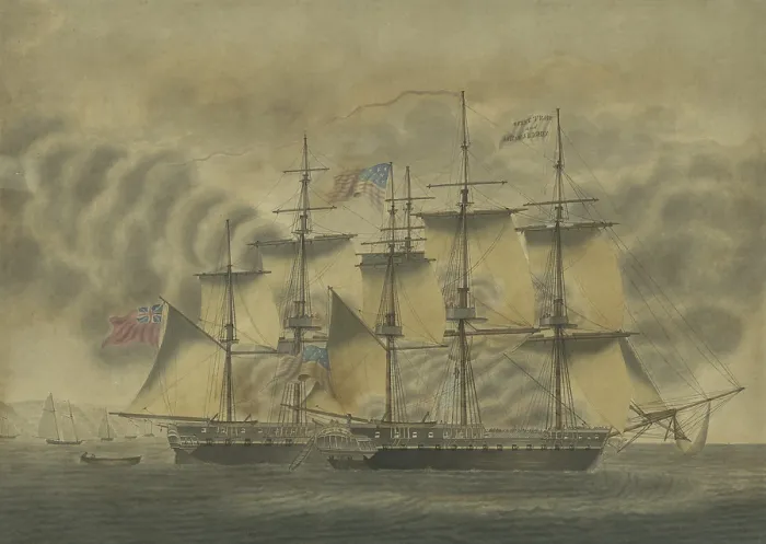 Framed Print : War of 1812. Battle between frigates, USS Chesapeake and HMS Shannon, June 1, 1813