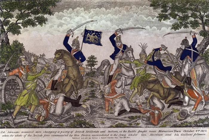 Framed Print : War of 1812. Battle of the Thames, aka Battle of Moraviantown, Oct. 5, 1812. Col