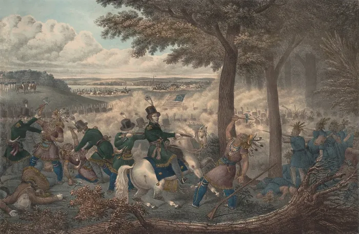 Framed Print : War of 1812. Battle of the Thames, aka Battle of Moraviantown, Oct. 15, 1812