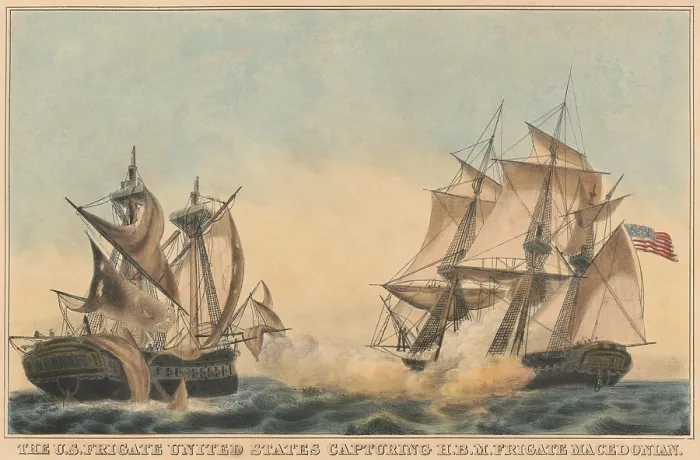 Framed Print : War 1812. Battle of USS United States and HMS Macedonian, west of the Canary Islands, Oct. 25, 1812 Framed Print : War 1812. Battle of USS United States and HMS Macedonian, west of the Canary Islands, Oct. 25, 1812