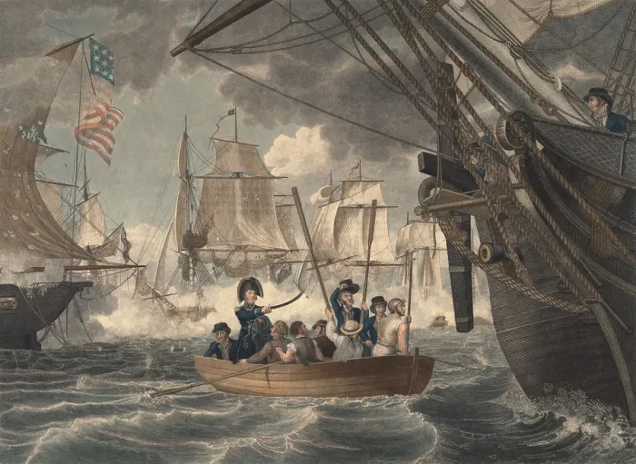 Framed Print : War of 1812.The Battle of Lake Erie, aka Battle of Put-in-Bay, Sept. 10, 1813