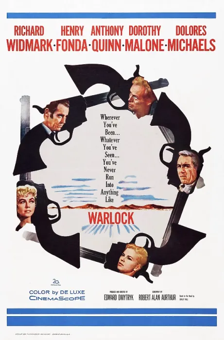 Framed Print : WARLOCK, clockwise from top left: Henry Fonda, Richard Widmark, Anthony Quinn, Dorothy Malone, Dolores Michaels on poster art, 1959, TM and Copyright 20th Century Fox Film Corp Framed Print : WARLOCK, clockwise from top left: Henry Fonda, Richard Widmark, Anthony Quinn, Dorothy Malone, Dolores Michaels on poster art, 1959, TM and Copyright 20th Century Fox Film Corp