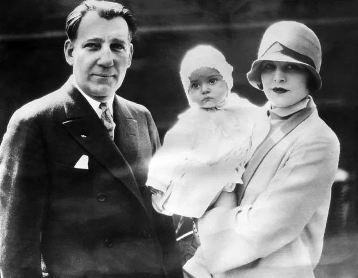 Framed Print : Warner Brothers CEO Sam Warner, with his wife Lina Basquette Warner, and daughter Lita Basquette Warner, c. 1925.. Courtesy: CSU Archives  /  Everett Collection