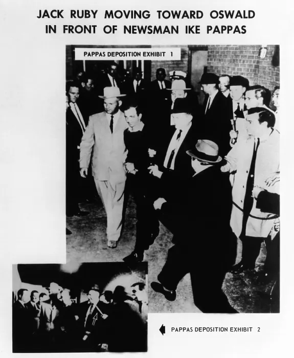 Framed Print : Warren Commission Exhibit. Jack Ruby moving toward Oswald in front of newsman Ike Pappas. Nov. 24, 1963. (CSU_ALPHA_999) CSU Archives / Everett Collection