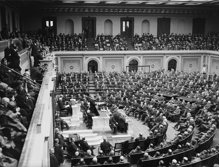 Framed Print : Warren G. Harding (1865-1923), memorial service in the House of Representatives, on February 27, 1924, several months following his death