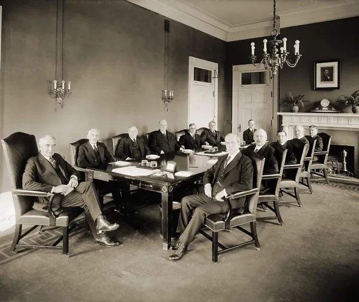 Framed Print : Warren G. Hardings cabinet in 1921, was a included highly respected public servants, as well as corruptible politicians