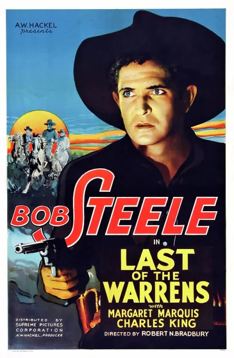 Framed Print : LAST OF THE WARRENS, Bob Steele on poster art, 1936