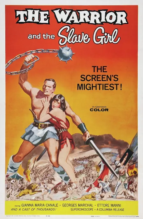 Framed Print : THE WARRIOR AND THE SLAVE GIRL, (aka LA RIVOLTA DEI GLADIATORI), US poster, 1958