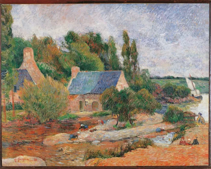 Framed Print : Washerwomen at Pont Aven, by Paul Gauguin, 1886, 19th Century, oil on canvas, cm 71 x 90 - France, Ile de France, Paris, Muse dOrsay, RF1965-17. All Framed Print : Washerwomen at Pont Aven, by Paul Gauguin, 1886, 19th Century, oil on canvas, cm 71 x 90 - France, Ile de France, Paris, Muse dOrsay, RF1965-17. All