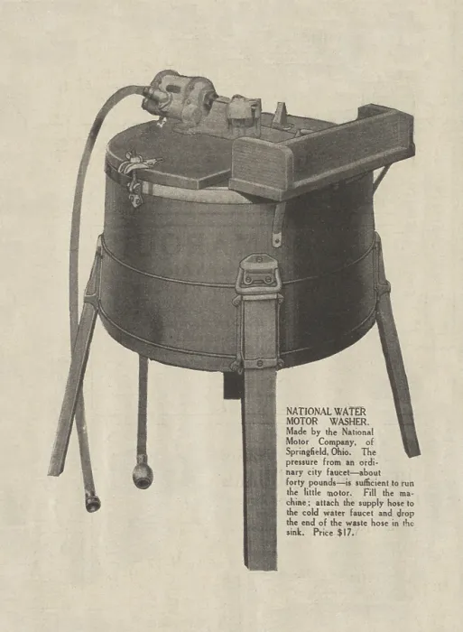 Framed Print : Washing Machine. An early electric washing machine advertisment, 1916