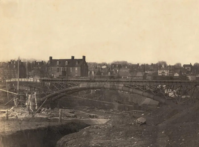 Framed Print : Washington, D.C. Washington Aqueduct, bridge no. 6, connecting Washington & Georgetown. 1860