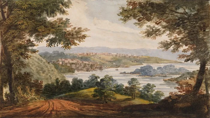 Framed Print : Washington and Georgetown from the Alexandria Road, by Pavel Petrovich Svinin, 1811-1813