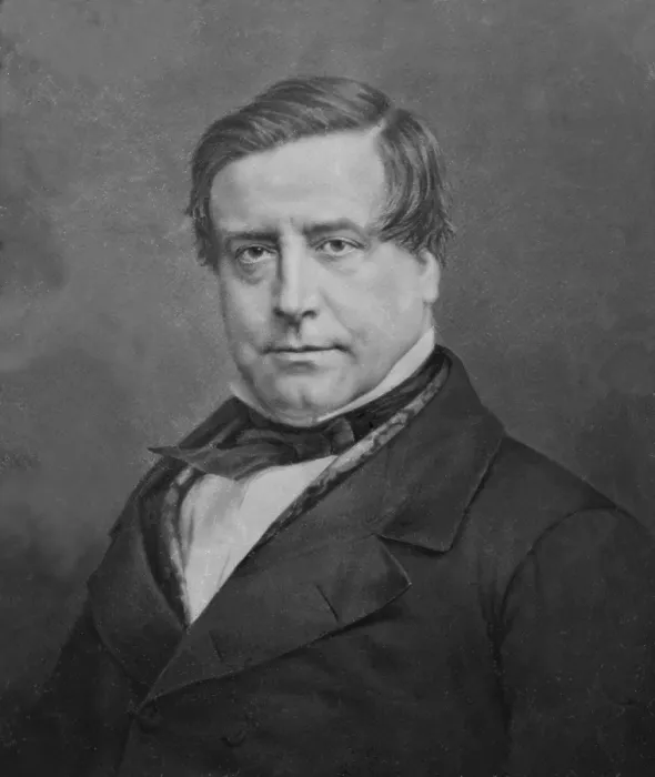 Framed Print : Washington Irving (1783-1859), American author of classic short stories The Legend of Sleepy Hollow and Rip Van Winkle, 1864