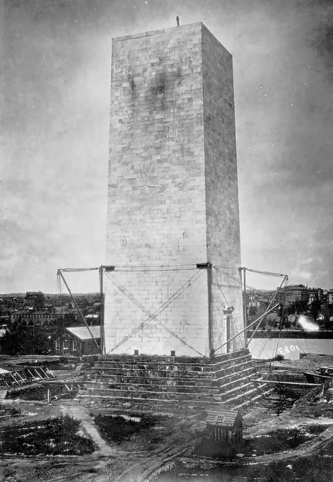 Framed Print : Washington Monument. The Washington Monument under construction, ca 1860s Framed Print : Washington Monument. The Washington Monument under construction, ca 1860s