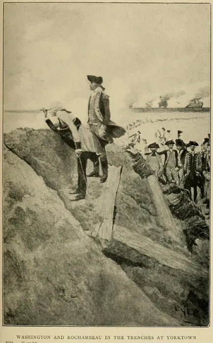 Framed Print : Washington and Rochambeau in the trenches at Yorktown. 1781 Framed Print : Washington and Rochambeau in the trenches at Yorktown. 1781