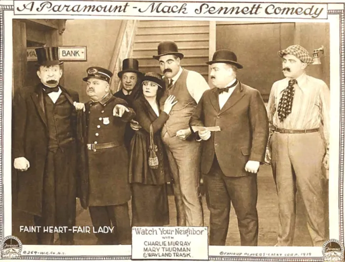 Framed Print : WATCH YOUR NEIGHBOR, 4th from left: Mary Thurman on lobbycard, 1918