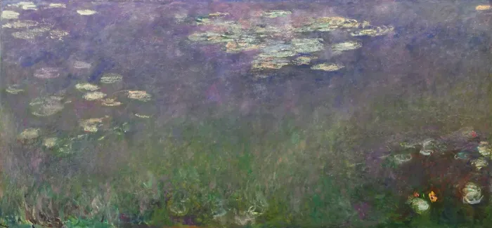Framed Print : Water Lilies (Agapanthus), c.1915-26, Claude Monet, 1840-1926, French Impressionist painting, oil on canvas. (BSLOC_2023_3_42)