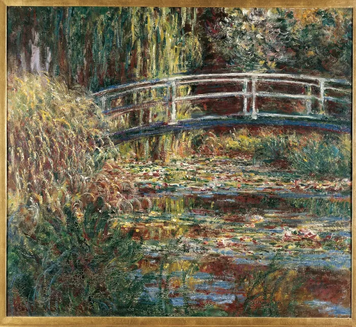 Framed Print : Water Lily Pond Pink Harmony, by Claude Monet, 1900, 20th Century, oil on canvas, cm 89, 5 x 100 - France, Ile de France, Paris, Muse dOrsay, RF 2005. All