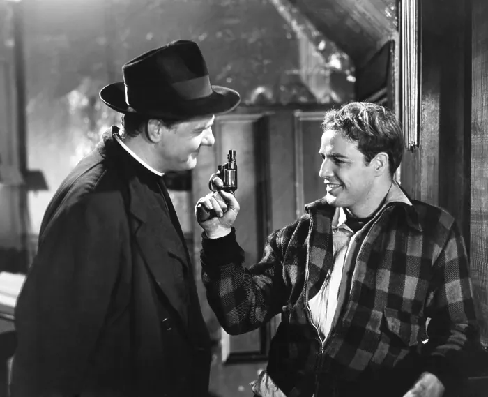 Framed Print : ON THE WATERFRONT, from left: Karl Malden, Marlon Brando, 1954 Framed Print : ON THE WATERFRONT, from left: Karl Malden, Marlon Brando, 1954