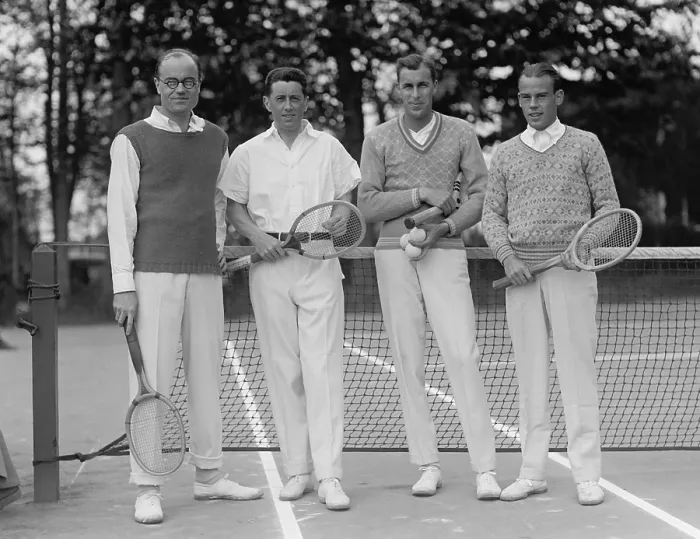 Framed Print : Watson Washburn, Bill Williams, Bill Tilden, and Alfred Chapin at Chevy Chase Club in 1925. (BSLOC_2015_17_95) Framed Print : Watson Washburn, Bill Williams, Bill Tilden, and Alfred Chapin at Chevy Chase Club in 1925. (BSLOC_2015_17_95)