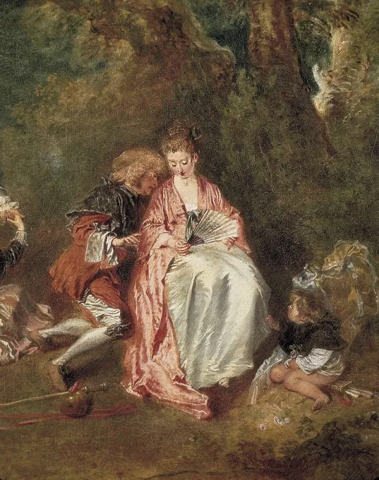 Framed Print : WATTEAU, Jean-Antoine (1684-1721). Embarkation for Cythera. ca. 1717. Central right detail. Rococo. Oil on canvas. FRANCE. Paris. Louvre Museum Framed Print : WATTEAU, Jean-Antoine (1684-1721). Embarkation for Cythera. ca. 1717. Central right detail. Rococo. Oil on canvas. FRANCE. Paris. Louvre Museum
