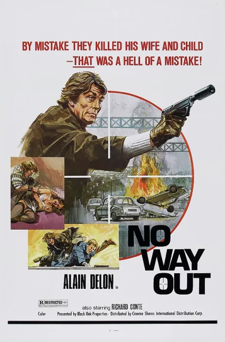 Framed Print : NO WAY OUT, (aka BIG GUNS - TONY ARZENTA), US poster, Alain Delon, 1973 Framed Print : NO WAY OUT, (aka BIG GUNS - TONY ARZENTA), US poster, Alain Delon, 1973