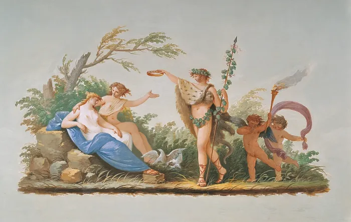 Framed Print : The Wedding of Bacchus or Dyonisus and Arianna, by Giovanni Carlo Bevilacqua, 1813, 19th Century, fresco, - Italy, Veneto, Padua, Palazzo de Lazara