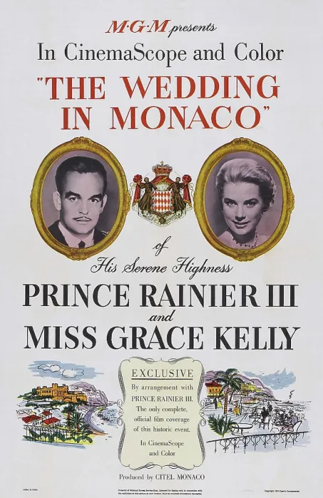 Framed Print : THE WEDDING IN MONACO, US poster art, from left: Prince Rainier III, Grace Kelly, 1956
