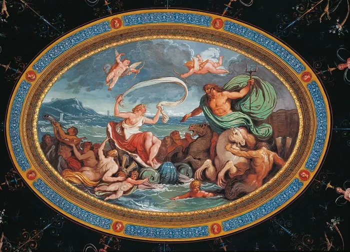 Framed Print : Wedding of Neptune and Amphitrite, by Giani Felice, 19th Century, 1802 -1805, mural (fresco), - Italy, Emilia Romagna, Ravenna, Faenza, Palazzo Milzetti