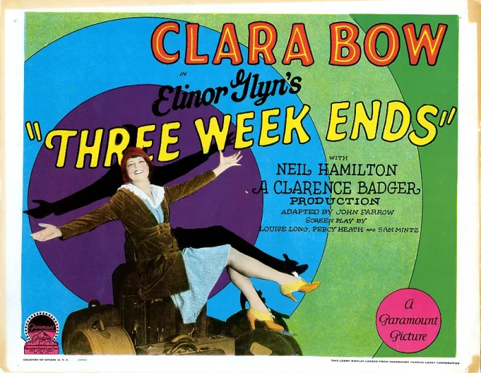 Framed Print : THREE WEEKENDS, title lobbycard, Clara Bow, 1928
