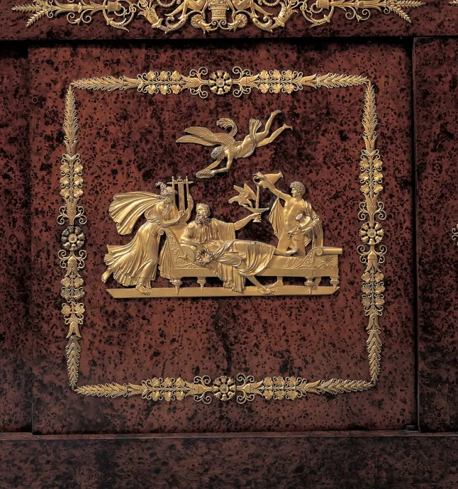 Framed Print : Weisweiler Adam, Thomire Pierre-Philippe, Three-door commode, 1809 - 1811, 19th Century, burr thuja and gilded bronze, Italy, Campania, Naples